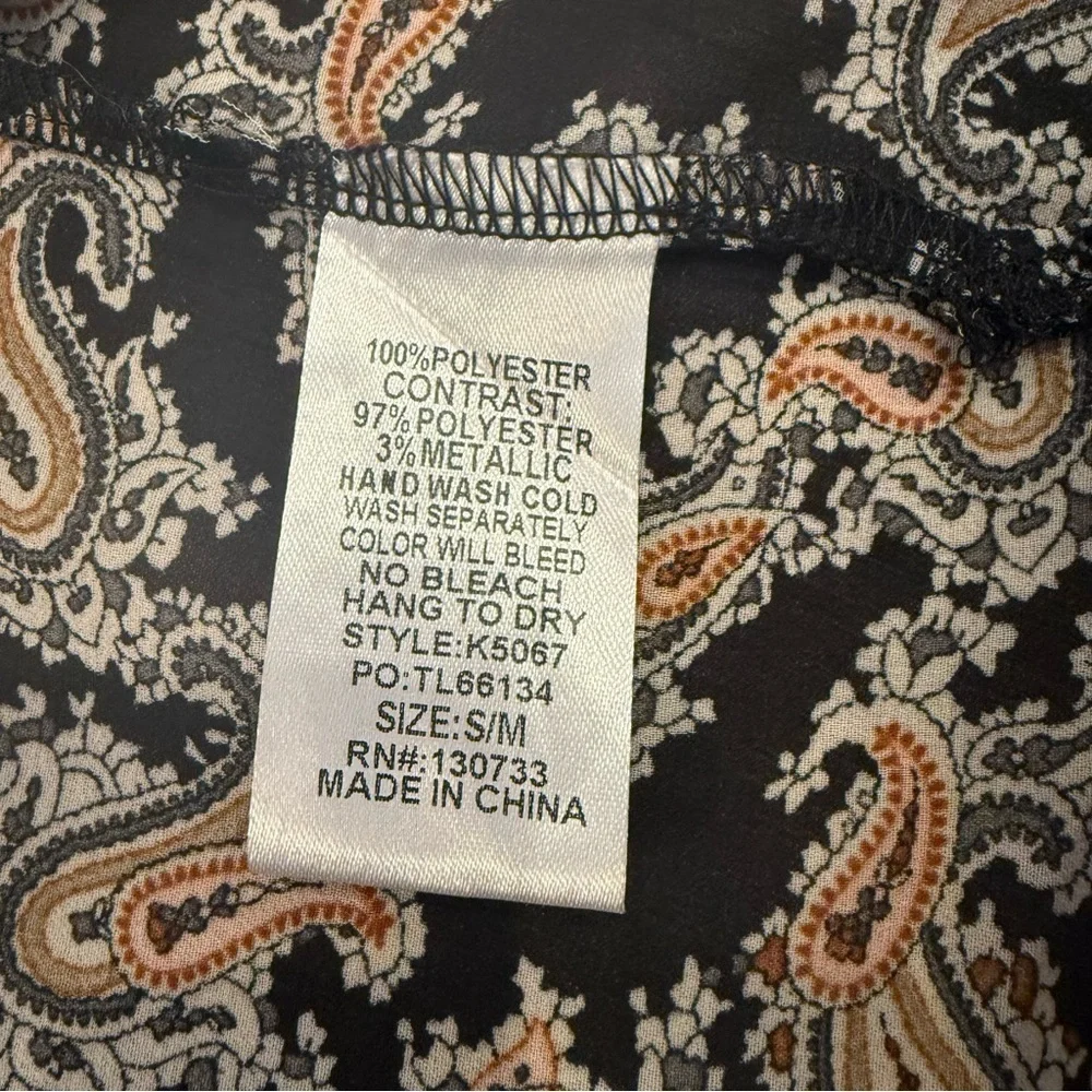 Umgee Kimono Duster Women’s S/M Black Gold Multi Media Ruffle Western Bohemian - Picture 7 of 10